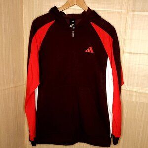 Adidas Mens New Tall Red Maroon White Hooded Sweatshirt XLT